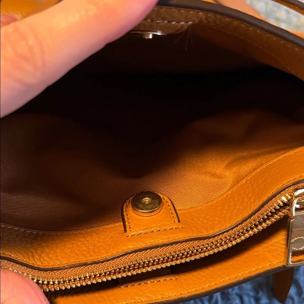 Coach Pebbled Leather Shoulder Bag in Tan - Picture 9 of 11